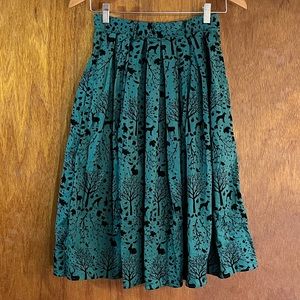 HELL BUNNY Green Skirt w Black Velvet Little Red Riding Hood Sz XS